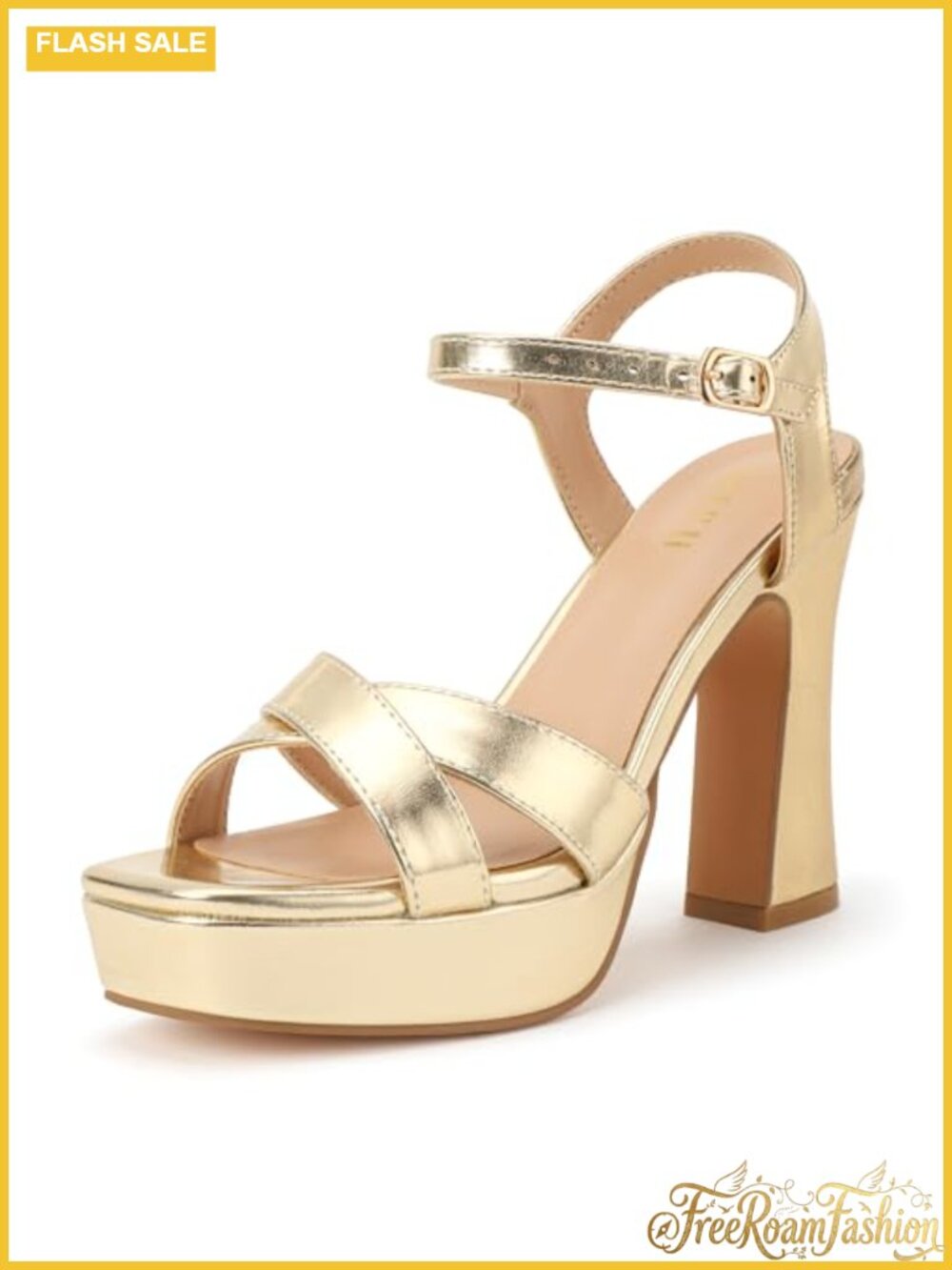 IDIFU Platform High Heels Strappy Open Toe Chunky Heeled Sandals